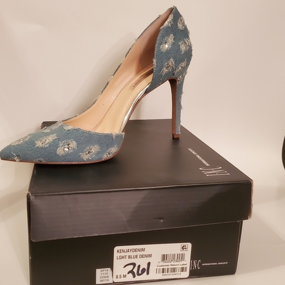 INC Incorporated Concept Kenjay Denim Stiletto 8.5 - Picture 3 of 6